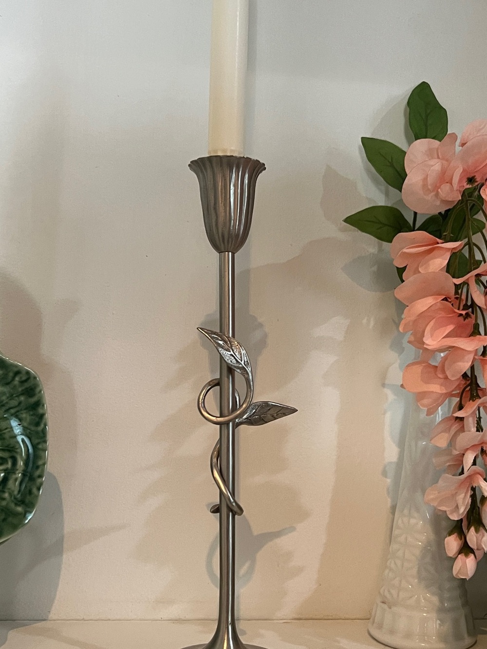 Anthropologie Hera Silver Metal Candleholder